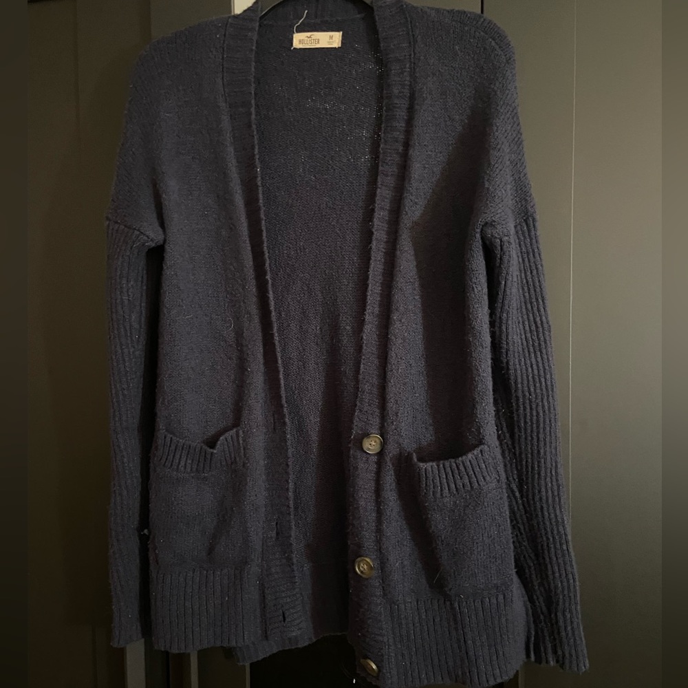 Hollister Navy blue cardigan